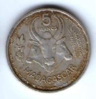 5 франков 1953 г. Мадагаскар