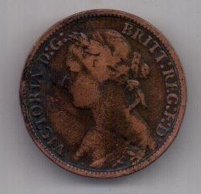 1 фартинг 1872 г. Великобритания