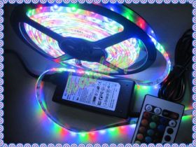Светодиодная лента LED RGB 12V 5 метров с контроллером и пультом управления (Влагостойкая)