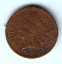 1 цент 1905 г. США