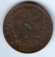 2 сентаво 1891 г. Аргентина