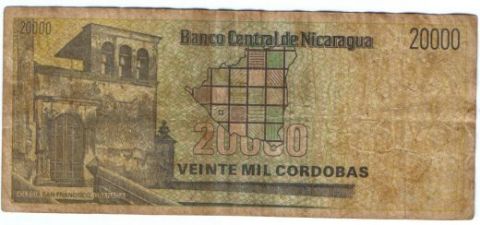 20000 кордобас 1989 г. Никарагуа