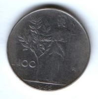 100 лир 1965 г. Италия