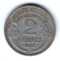 2 франка 1947 г. Франция