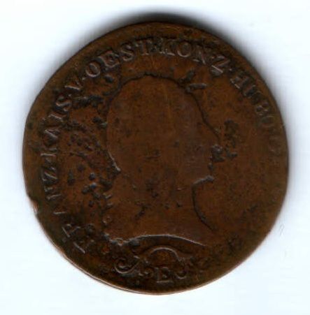 3 крейцера 1812 г. редкий тип, E, Австрия