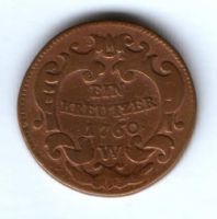1 крейцер 1760 г. W, Австрия