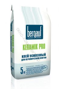 Клей усиленный для керамической плитки Keramik Pro 5кг Bergauf