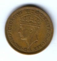 1 шиллинг 1939 г. Западная Африка