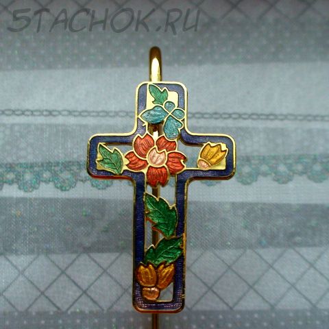 Закладка для Библии под золото/клуазоне/сиреневая