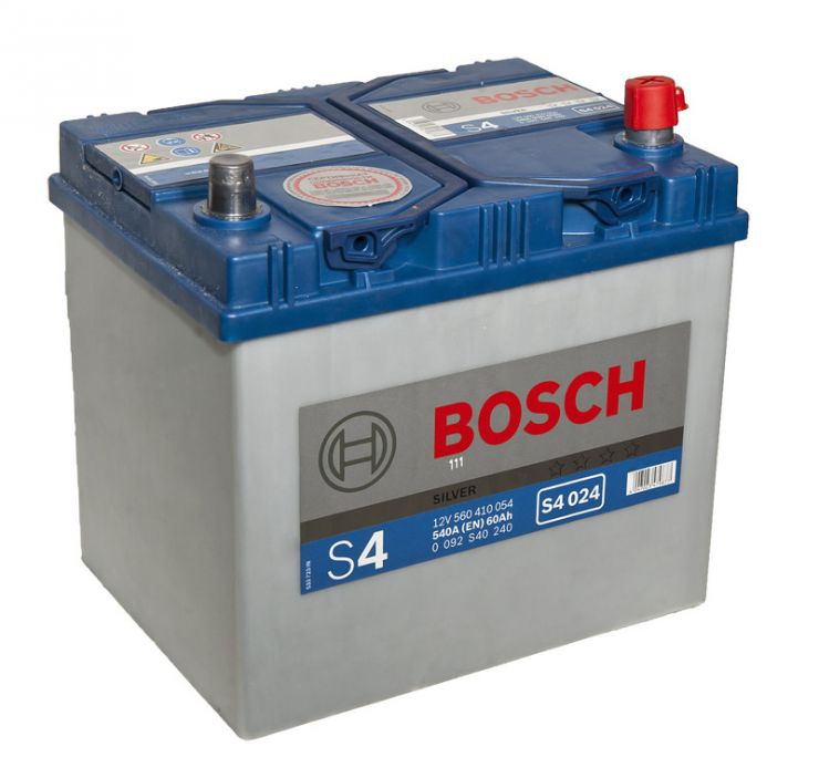 Автомобильный аккумулятор АКБ BOSCH (БОШ) S4 024 / 560 410 054 S4 Silver 60Ач о.п. (высок.)