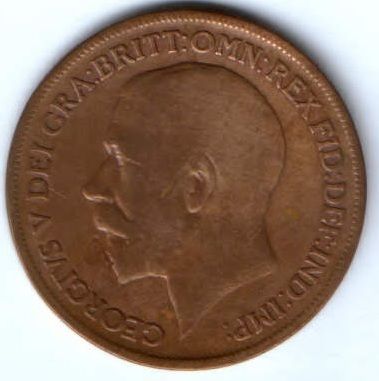 1 пенни 1920 г. Великобритания