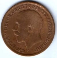 1 пенни 1920 г. Великобритания