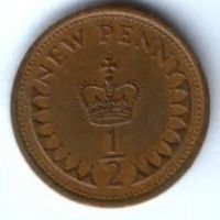 1/2 пенни 1974 г. Великобритания