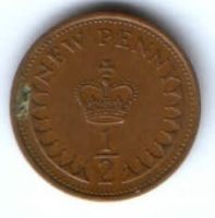 1/2 пенни 1971 г. Великобритания