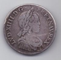 1/4 экю 1644 г. Франция