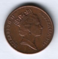 2 цента 1989 г. Австралия