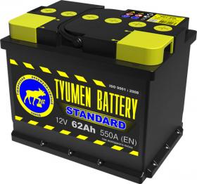 Автомобильный аккумулятор АКБ Тюмень (TYUMEN BATTERY) STANDARD 6CT-62L 62Aч П.П.