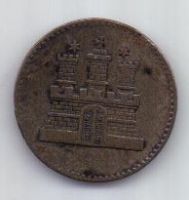 1/2 шиллинга 1855 г. Гамбург. Германия