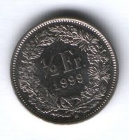 1/2 франка 1999 г. Швейцария