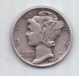 1 дайм 1945 г. США