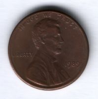 1 цент 1989 г. США