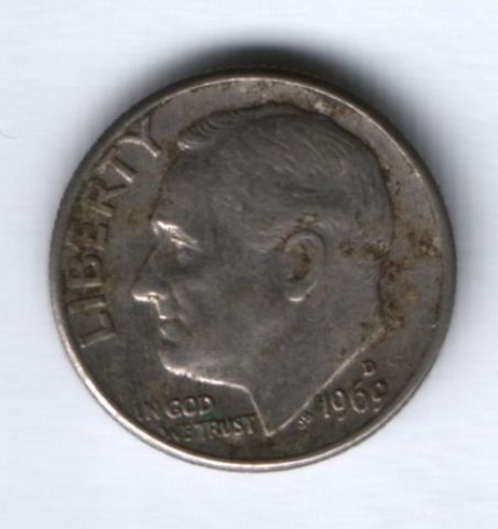 1 дайм 1969 г. США