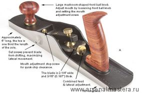 Рубанок Veritas Low-Angle Jack Plane А2 381 мм / 57 мм / 12 град 05P34.01 М00003023