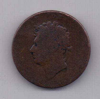 1/2 пенни 1825-27 гг. Великобритания