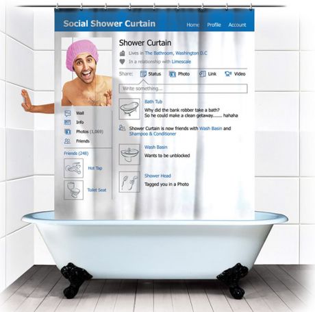 Занавеска в душ Социальная сеть