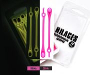 Светящиеся шнурки для обуви Hilaces цвет Розовый/Розовый день-ночь