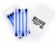 Cиликоновые шнурки для обуви Hilaces цвет Голубой/Черный в раскрытой упаковке