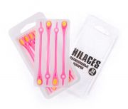 Cиликоновые шнурки для обуви Hilaces цвет Розовый/Желтый в раскрытой упаковке