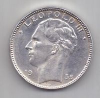 20 франков 1935 г. UNC. Бельгия