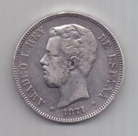 5 песет 1871 г. Испания