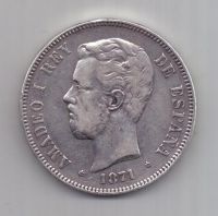 5 песет 1871 г. Испания