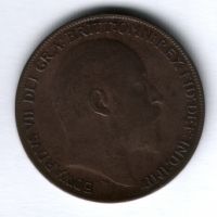 1 пенни 1910 г. XF- Великобритания
