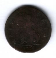 1 фартинг 1754 г. Великобритания