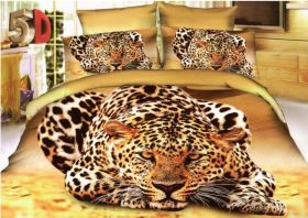 Постельное белье 3D Леопард, Сатин, 2 спальное