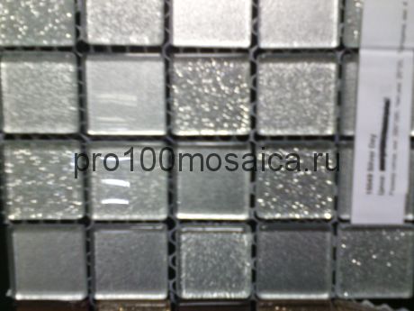 Silver Day. Плитка мозаика серая стекло чип 25*25 CRISTAL, 295*295*4 (ORRO Mosaic)