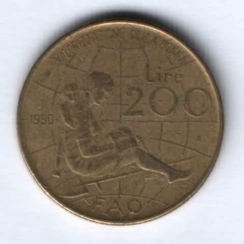 200 лир 1980 г. Италия Международный год Женщины