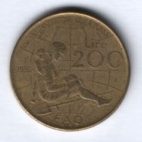 200 лир 1980 г. Италия Международный год Женщины