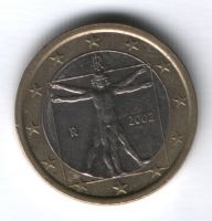1 евро 2002 г. Италия