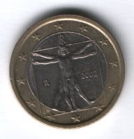 1 евро 2002 г. Италия