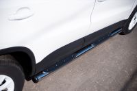 Пороги труба d76 с накладками (вариант 2) VolksWagen Tiguan 2011 Track & Field