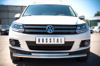 Защита переднего бампера d63/42 VolksWagen Tiguan Sport & Style