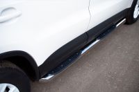 Пороги труба d76 с накладками (вариант 1) VolksWagen Tiguan 2011 Track & Field