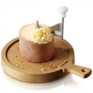 Нож Жироль для нарезки сыра Тет де Муан с ручкой - дуб Boska Life Cheese Curler (Голландия)