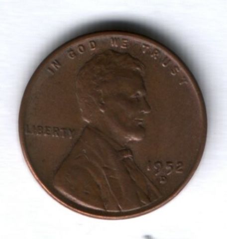 1 цент 1952 г. D США