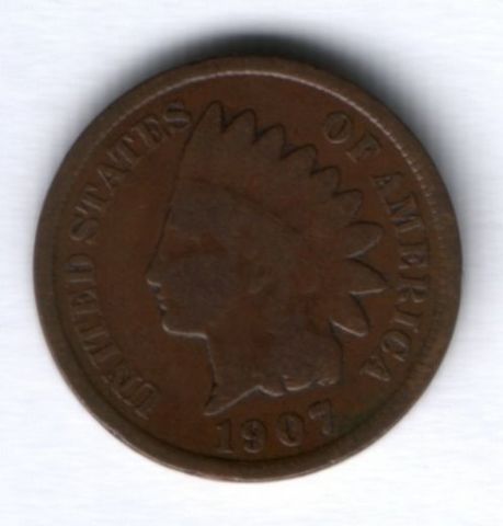 1 цент 1907 г. США