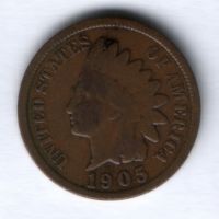 1 цент 1905 г. США